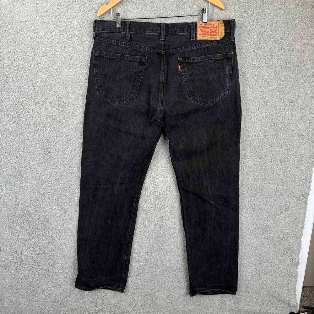 Levis 501 Jeans Mens 40 x34 (Fits 38x34) Black Straight Leg Denim